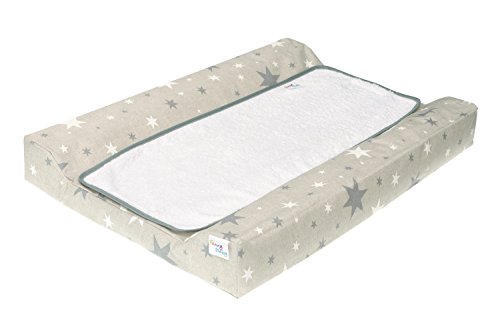 Belino 608650 - Cambiador plastificado, diseño de estrellas, 48 x 70 cm, color gris