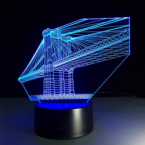 BFMBCHDJ Luces estéreo 3D Carrusel Decoración creativa Lámpara de personalidad LED Luz nocturna Lámparas de noche en baterías Luz 3D Regalo de 7 colores