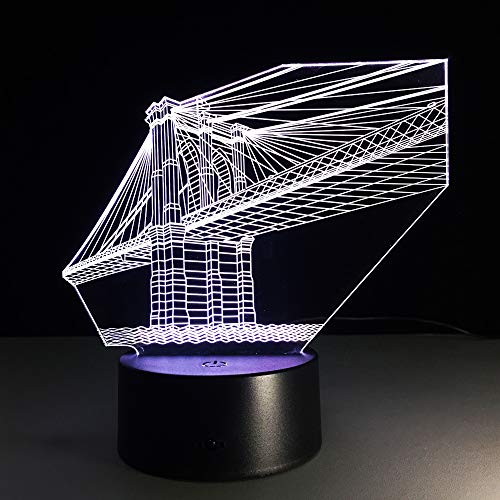 BFMBCHDJ Luces estéreo 3D Carrusel Decoración creativa Lámpara de personalidad LED Luz nocturna Lámparas de noche en baterías Luz 3D Regalo de 7 colores