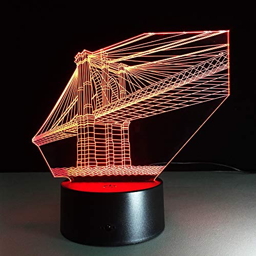 BFMBCHDJ Luces estéreo 3D Carrusel Decoración creativa Lámpara de personalidad LED Luz nocturna Lámparas de noche en baterías Luz 3D Regalo de 7 colores