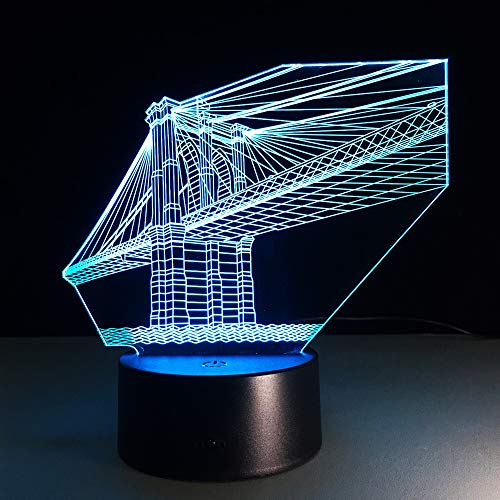 BFMBCHDJ Luces estéreo 3D Carrusel Decoración creativa Lámpara de personalidad LED Luz nocturna Lámparas de noche en baterías Luz 3D Regalo de 7 colores