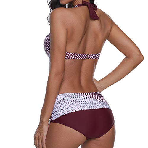 Bikinis Mujer 2020 Push up Sexy de Lunares de Playa Conjunto de Traje de BañO Estampado Bohemio BañAdores con Relleno Sujetador Tops y Braguitas Ropa de Playa vikinis riou