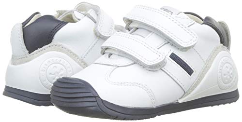 Biomecanics 151157, Zapatos de primeros pasos Unisex Bebés, Blanco (Blanco/Azul/Sauvage), 22 EU