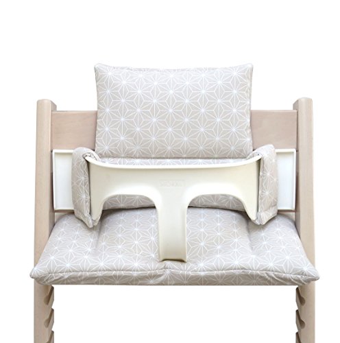 Blausberg Baby *41 couleurs* coussin set de siège pour chaise haute Stokke Tripp Trapp (Happy Star Beige) tous les matériaux sont certifiés OEKO-TEX® Standard 100-100% made in Hamburg