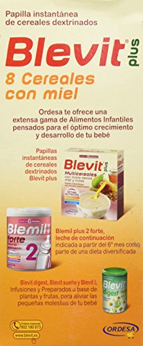 Blevit Plus 8 Cereales con Miel - Paquete de 2 x 300 gr - Total: 600 gr