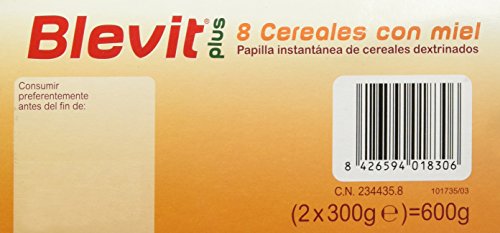 Blevit Plus 8 Cereales con Miel - Paquete de 2 x 300 gr - Total: 600 gr