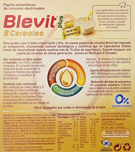 Blevit Plus 8 Cereales para bebé - 600 gr.