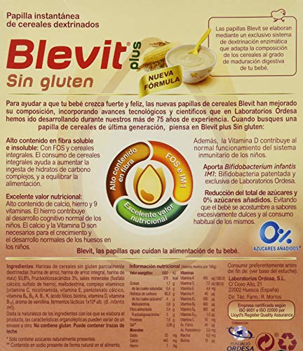 Blevit Plus, Cereales para bebé , sin gluten - 600 gr