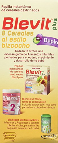 Blevit Plus Duplo 8 Cereales Al Estilo Bizcocho - Paquete de 2 x 300 gr - Total: 600 gr