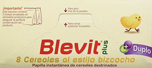 Blevit Plus Duplo 8 Cereales Al Estilo Bizcocho - Paquete de 2 x 300 gr - Total: 600 gr