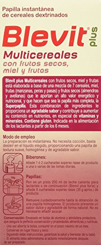 Blevit Plus Multicereales con Frutos Secos - Paquete de 2 x 300 gr - Total: 600 gr