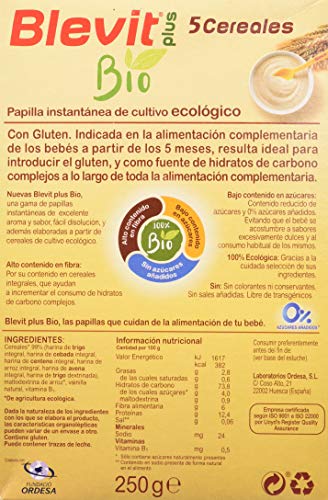 Blevit Plus Papilla 5 Cereales Bio, 250 g