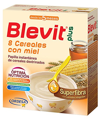 Blevit Plus Superfibra 8 Cereales con Miel - Paquete de 2 x 300 gr - Total: 600 gr