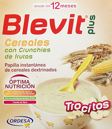 Blevit Plus Trocitos Cereales con Crunchies de Frutas - Paquete de 2 x 300 gr - Total: 600 gr