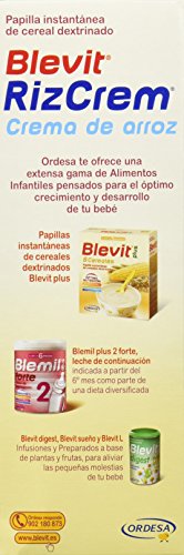 Blevit Rizcrem 300grs. papilla elaborada a partir de crema de arroz con bifidobacterias y lactobacilos.