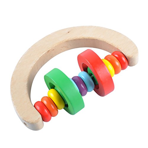 BOBORA Sonajeros de Madera Juguetes Madera Colorido para Bebés Infantil (4 Pcs)