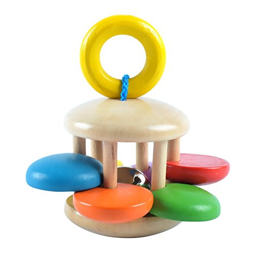 BOBORA Sonajeros de Madera Juguetes Madera Colorido para Bebés Infantil (4 Pcs)