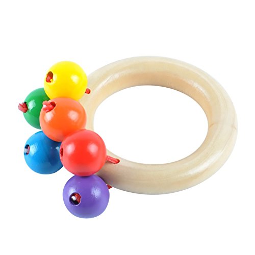 BOBORA Sonajeros de Madera Juguetes Madera Colorido para Bebés Infantil (4 Pcs)