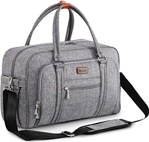 Bolsa de Pañalera WEAVILA, bolso para pañales unisex con almohadilla para cambiar y bolsillos aislados para Mamá y Papá, bolsa de viaje convertible, gris