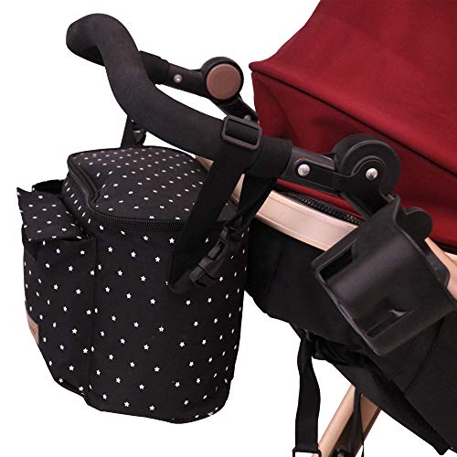 Bolsa Organizadora de Cochecitos para Mamá,Bolsa Carrito Bebe Súper Liviana, Multifuncional de Gran Capacidad para Almacenar 38,5 x 20,1 x 7,7 cm (Negro)