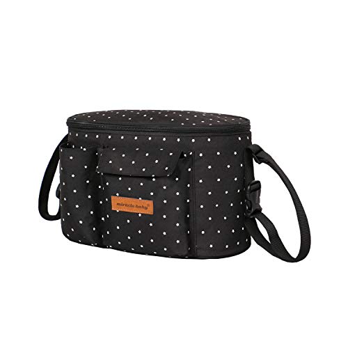 Bolsa Organizadora de Cochecitos para Mamá,Bolsa Carrito Bebe Súper Liviana, Multifuncional de Gran Capacidad para Almacenar 38,5 x 20,1 x 7,7 cm (Negro)