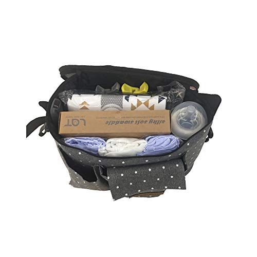 Bolsa Organizadora de Cochecitos para Mamá,Bolsa Carrito Bebe Súper Liviana, Multifuncional de Gran Capacidad para Almacenar 38,5 x 20,1 x 7,7 cm(Gris)