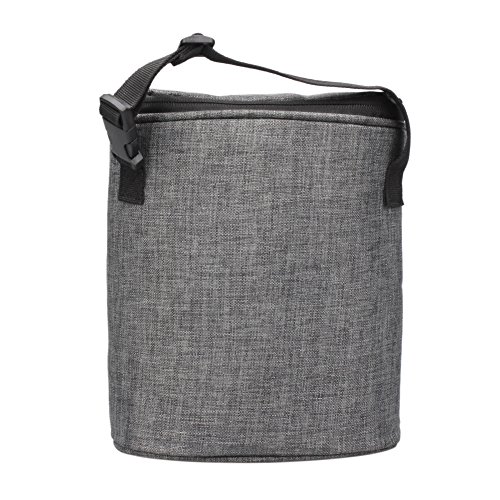 Bolso aislante en forma cilíndrica, marca Yvonnelee, bolso térmico, bolso nevera para botellas y biberones, nailon 420D, repelente al agua, ligero y pequeño, 10 x 10 x 20 cm gris Neu Grau