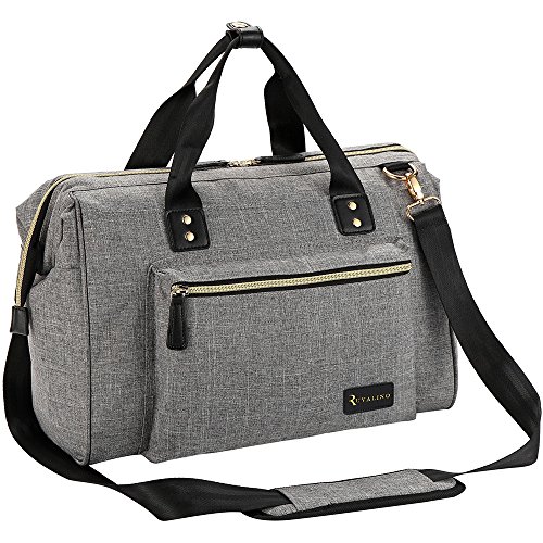 Bolso Cambiador Bebe, Bolsos de Pañales para Mamá y Papá con cojín Cambiador (gris)