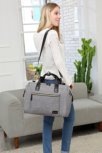 Bolso Cambiador Bebe, Bolsos de Pañales para Mamá y Papá con cojín Cambiador (gris)