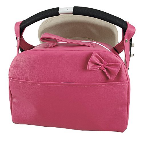 Bolso Gemelar de Polipiel carro bebe. Color Fucsia- Danielstore