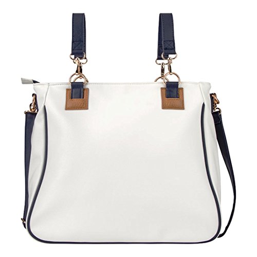 Bolso Panera MAYORAL Polipiel BLANCO y MARINO