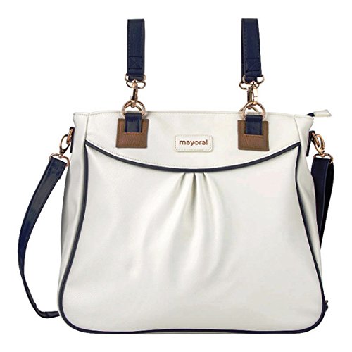 Bolso Panera MAYORAL Polipiel BLANCO y MARINO