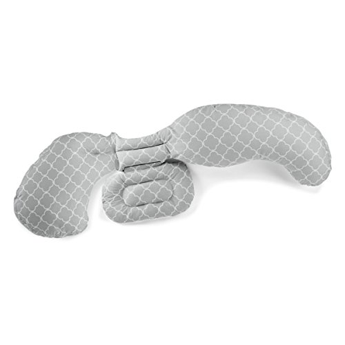 Boppy - Cojín de embarazo modular 3 piezas de algodón, máxima adaptabilidad, color gris