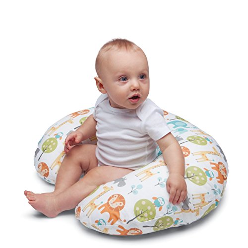 Boppy- Cojín de lactancia algodón, ergonómico, indeformable y optima adaptabilidad, de 0 a 12 meses, estampado Jungle