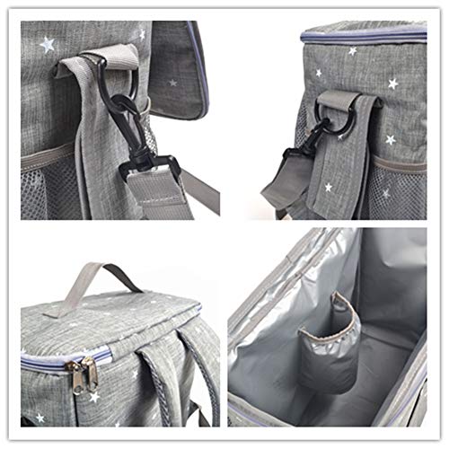 Bostar Bolsa de Carro para Bebe Bolsa Multifuncional de Gran Capacidad para Mamá Bolsa de Almacenamiento Correa Universal Silla de Paseo