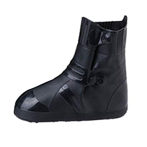 Botas impermeables gruesas y resistentes al desgaste. Fundas para zapatos de lluvia reutilizables para deportes de bicicleta al aire libre, color negro