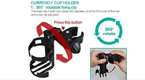 BourneTech Stroller Cup Holder alta calidad taza soporte fácil de usar con carrito, soporte, de fijación para bebé cochecito, Buggy, bicicleta, bicicleta y para bicicleta de montaña