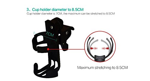 BourneTech Stroller Cup Holder alta calidad taza soporte fácil de usar con carrito, soporte, de fijación para bebé cochecito, Buggy, bicicleta, bicicleta y para bicicleta de montaña