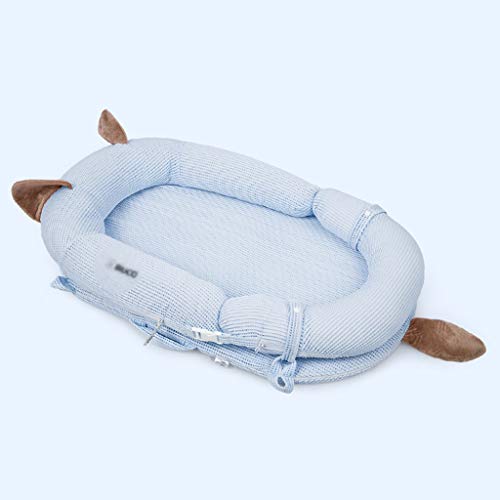 Cafetería Infantil Tumbona, Sala de Maternidad Kinder portátil Recién Nacido Cuna - Adecuado for 0-2 años Cuna del Snuggle Nido (Color : Blue, Size : 90 * 52 * 15cm)