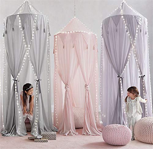 Cama Dosel baldaquino de algodón Lienzo Deko baldaquino para habitación de los Niños Baby Cama Cielo también como protección mosquitos Buena circulación del aire, altura 240cm