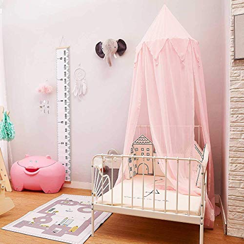 Cama Dosel baldaquino de algodón Lienzo Deko baldaquino para habitación de los Niños Baby Cama Cielo también como protección mosquitos Buena circulación del aire, altura 240cm