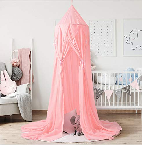 Cama Dosel baldaquino de algodón Lienzo Deko baldaquino para habitación de los Niños Baby Cama Cielo también como protección mosquitos Buena circulación del aire, altura 240cm