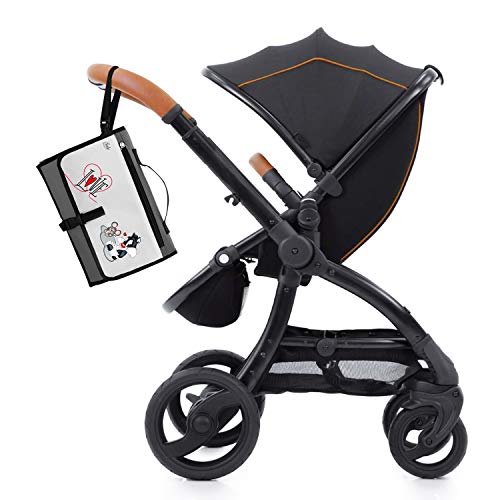 Cambiador Portátil de Pañales para bebe Impermeable - Kit Cambiador Bebe Viaje - Completamente Acolchado - Esterilla Lavable de Quita y Pon - Para Usar Fuera de Casa - Perfecto como Regalo