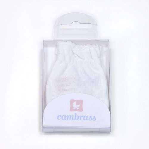 Cambrass 4467 - Manopla de tricot para recién nacidos, talla única, color blanco