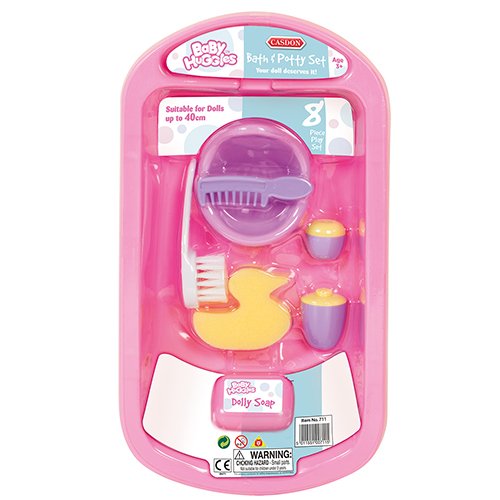 Casdon 711 - Baby Huggles bañera y Accesorios de baño para muñecos de hasta 40 cm, Color Rosa