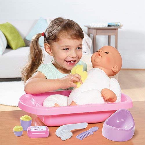 Casdon 711 - Baby Huggles bañera y Accesorios de baño para muñecos de hasta 40 cm, Color Rosa