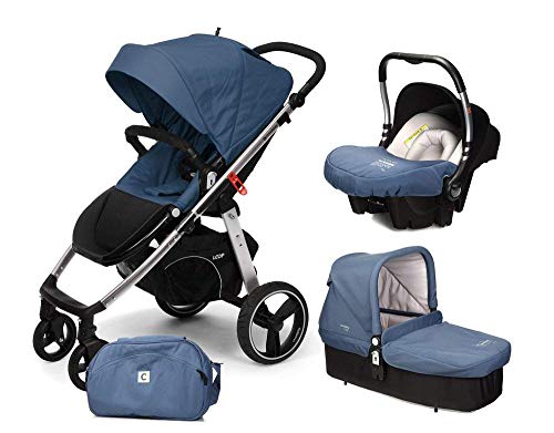 Casualplay Match 3 Loop - Silla de paseo con chasis de aluminio + CasualplayCot + Baby 0+, color lapis lazuli