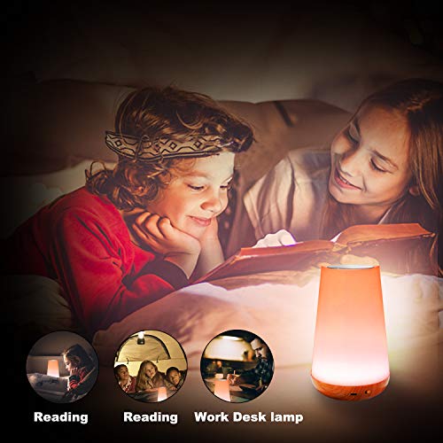 Caxmtu Luz nocturna Luz de noche LED para guardería Lámpara de mesilla de noche táctil para dormitorio infantil recargable