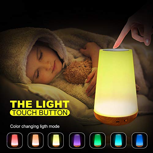 Caxmtu Luz nocturna Luz de noche LED para guardería Lámpara de mesilla de noche táctil para dormitorio infantil recargable