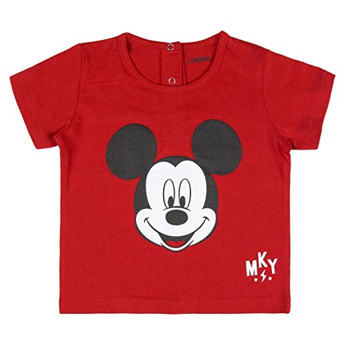 Cerdá Pijama Niño 3 Años de Mickey Mouse-Camiseta + Pantalon de Algodón-Color Rojo Juego Unisex bebé